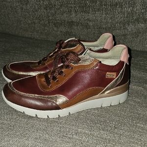 PIKOLINOS Women's Brown and Pink Sneakers